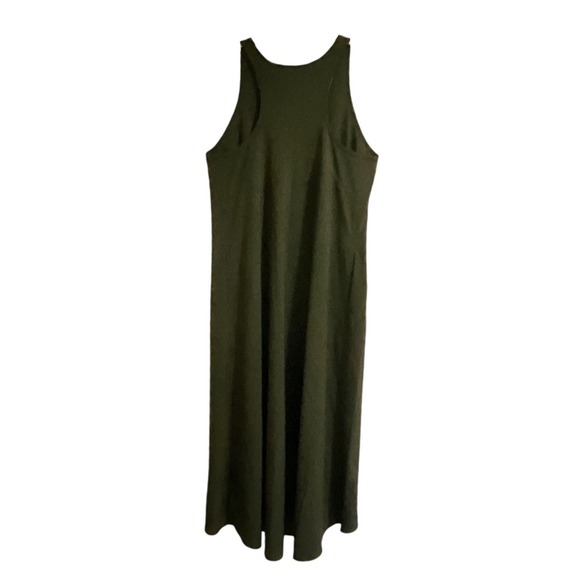 Athleta Olive Flowy Racerback Midi Tank Dress Women Size S Soft Stretch Pockets - Picture 6 of 10